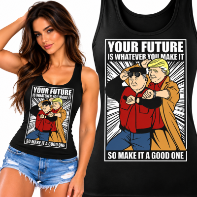 TANK TOP ŚMIESZNY BACK TO THE FUTURE JONG UN TRUMP